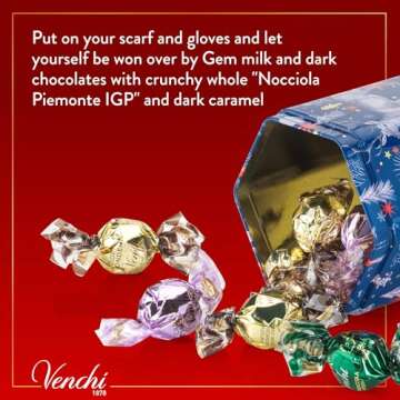 Venchi Christmas Hexagonal Gift Tin of Assorted Chocolates