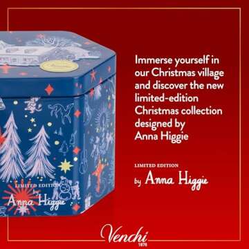 Venchi Christmas Hexagonal Gift Tin of Assorted Chocolates