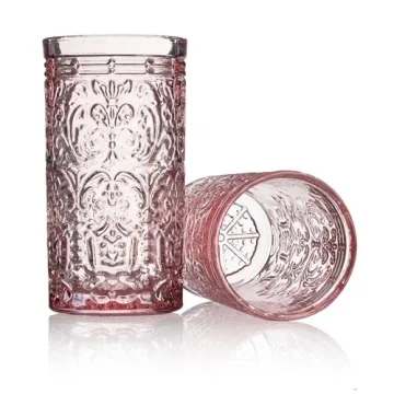 Elegant Godinger Jax Highball Glass Set of 4 in Pink