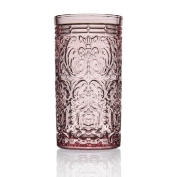 Elegant Godinger Jax Highball Glass Set of 4 in Pink