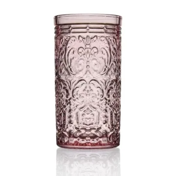 Elegant Godinger Jax Highball Glass Set of 4 in Pink