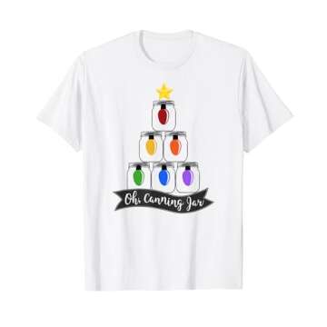 Cute Christmas Canning Mason Jar Tree Ornament Craft Tshirt