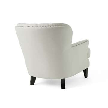 Stylish Ivory Club Chair with Studded Accents