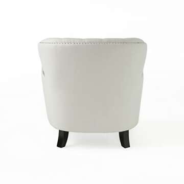 Stylish Ivory Club Chair with Studded Accents