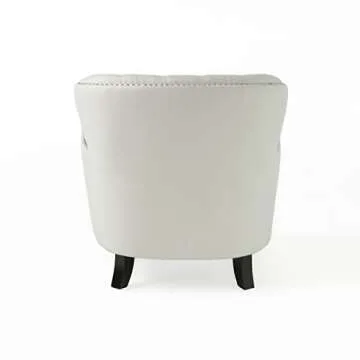 Stylish Ivory Club Chair with Studded Accents
