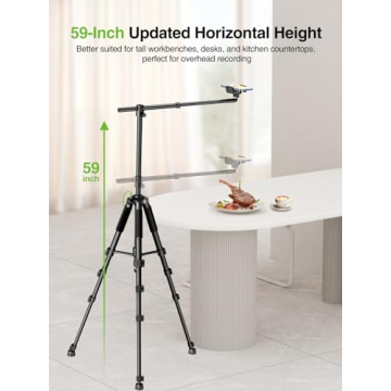 elitehood iPhone Tripod for Overhead Recording – 59-inch Adjustable Stand