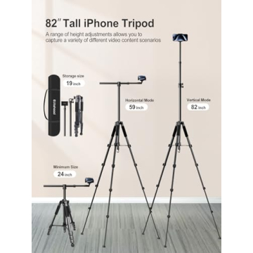 elitehood iPhone Tripod for Overhead Recording – 59-inch Adjustable Stand