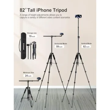 elitehood iPhone Tripod for Overhead Recording – 59-inch Adjustable Stand