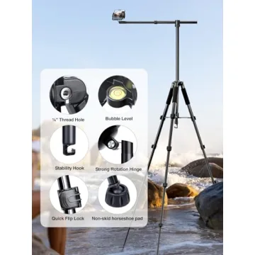 elitehood iPhone Tripod for Overhead Recording – 59-inch Adjustable Stand