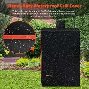 SUNVALUE Heavy Duty Waterproof Vertical Smoker Cover, 600D BBQ Grill Cover, UV/Fade/Wind/Moisture/Tear Resistant, for Pit Boss 4-Series and 5-Series Vertical Wood Pellet Smoker, 002