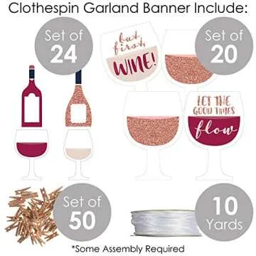 Fun DIY Wine Tasting Garland Banner for Parties