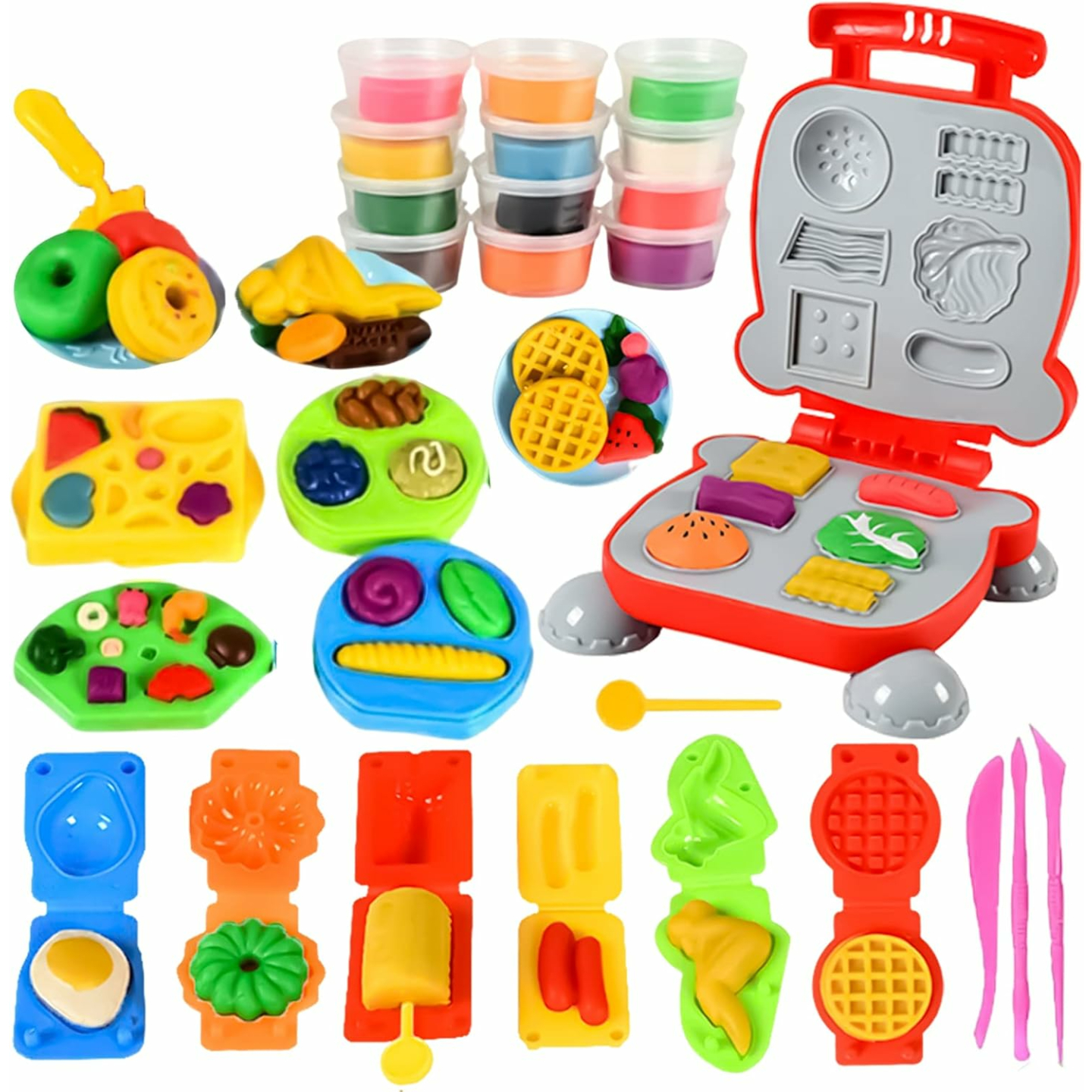 40Pcs Color Dough Set Kitchen Creations for Kids