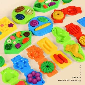 40Pcs Color Dough Set Kitchen Creations for Kids