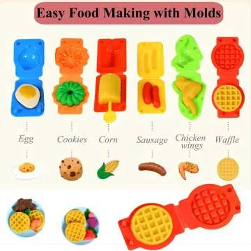 40Pcs Color Dough Set Kitchen Creations for Kids