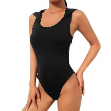 JUMISEE Women Rave Pentagram Bodysuit Jumpsuit Sexy Hoodie Festival Clothing Romper for Dance Party ...