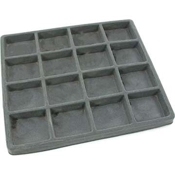 FindingKing 5 Gray 16 Slot 1/2 Size Jewelry Display Tray Inserts New