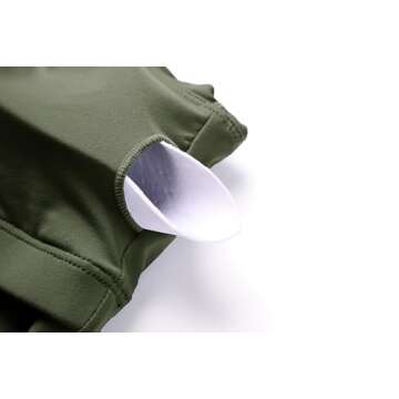 Oalka Women's Longline Padded Crop Tank Yoga Bra - Olive Green