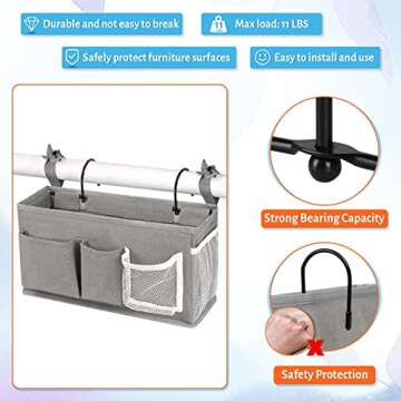 Loghot Bedside Caddy/Bedside Storage Bag Hanging Organizer for Bunk and Hospital Beds,Dorm Rooms Bed...