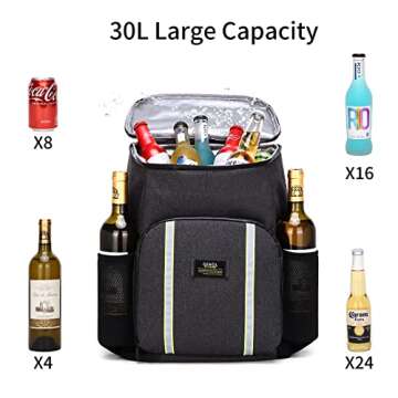 TRYPRY Cooler Backpack Leakproof 30 Cans Lightweight Backpack Insulated Cooler for Lunch Picnic Fish...