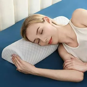 Forias Knee Pillow for Back Sleeping, Memory Foam Leg Pillow for Side Sleeping Bolster Pillow for Legs Elevation Half Moon Leg Elevation Pillow for Knee Lumbar Support, Ankle Rest and Foot Comfort