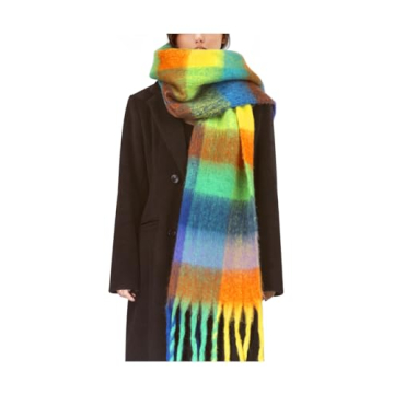 Stylish BLATIAL Womens Colorful Checked Big Scarf for Winter