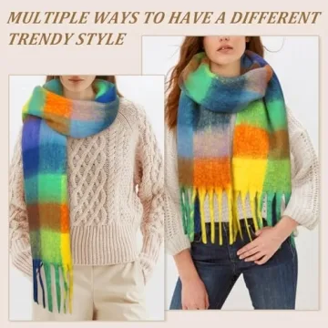 BLATIAL Women's Colorful Winter Scarf - Soft & Warm