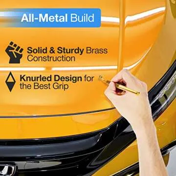 Fine Line Fluid Writer Paint Applicator Pen | Precision Touch Up Paint | Perfect For Rock Chips and Scratch Repair | .5mm Tip Brass Construction