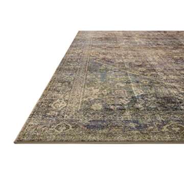 Loloi Amber Lewis Morgan 2'-3" x 11'-6" Runner Runner Rug in Spice/Lagoon - Large Area Rug, Neutral Area Rug for Room Décor, Vintage Rug Inspired, Soft Area Rug for Living Room, Bedroom, Dining Area