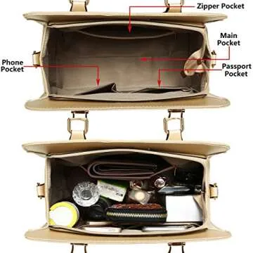 Women's Fashion Handbags Tote Bags Shoulder Bag Top Handle Satchel Purse Set 4pcs