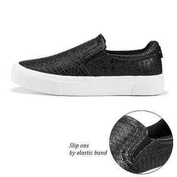 JENN ARDOR Womens Slip On Sneakers Perforated/Quilted Casual Shoes