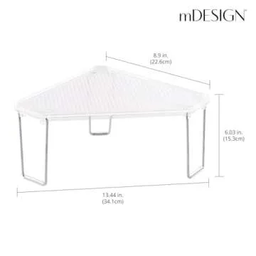 mDesign Corner Stackable Rack - Organize Your Bathroom Space