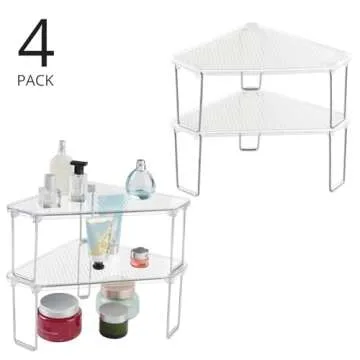 mDesign Corner Stackable Rack - Organize Your Bathroom Space