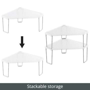 mDesign Corner Stackable Rack - Organize Your Bathroom Space
