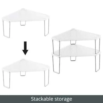 mDesign Corner Stackable Rack - Organize Your Bathroom Space