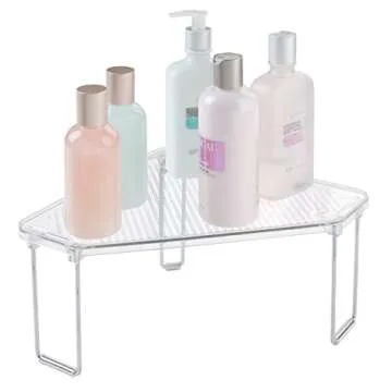 mDesign Corner Stackable Rack - Organize Your Bathroom Space