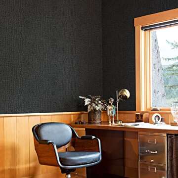 39.4 Ft x 17.7'' Crocodile Wallpaper Lavish Black Matte Crocodile Textured Wallpaper Self Removable for Home Decoration Renovation [ Paste the Wall Product ]