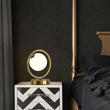 39.4 Ft x 17.7'' Crocodile Wallpaper Lavish Black Matte Crocodile Textured Wallpaper Self Removable for Home Decoration Renovation [ Paste the Wall Product ]