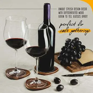 Roonin Mid Century Modern Decor Coasters - MCM Decor - Modern Coaster for Gift Ornaments Home Office - Walnut Coasters for Drink (Set of 4)