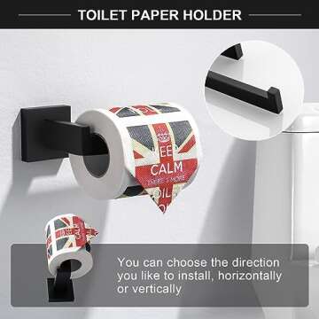 TQKAG Durable 6-Piece Bathroom Hardware Set in Black