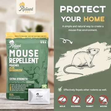 Made in USA Mouse Repellent Pouches - Natural Rodent Control (12 Pack)