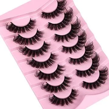 JIMIRE D Curl Faux Mink Lashes Fluffy Cat Eye 20MM Long Dramatic Mink Lashes Bulk Wispy Full Volume ...