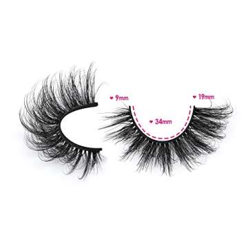 JIMIRE D Curl Faux Mink Lashes Fluffy Cat Eye 20MM Long Dramatic Mink Lashes Bulk Wispy Full Volume False Eyelashes 7 Pairs Pack