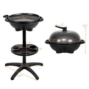Giantex Electric Grill Indoor Outdoor - Compact Non-stick BBQ Grill