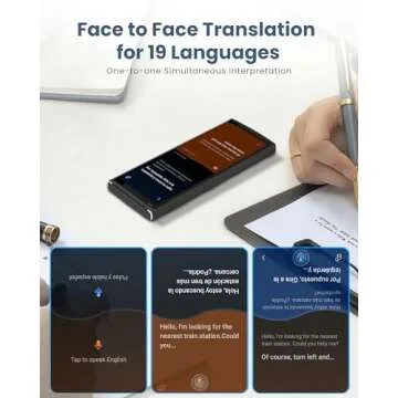 iFLYTEK Language Translator Device, Face-to-Face Bidirection Simultaneous Translation, 60 Languages and 18 Offline Packs, 2-Year Global Data, Instant Voice Translator for Travel, Learning, Business