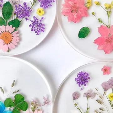 Drink Coasters with Real Floral Designs - Unique Kitchen Set