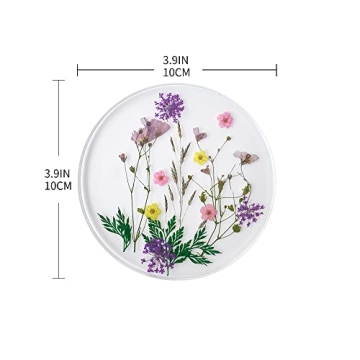 Drink Coasters with Real Floral Designs - Unique Kitchen Set