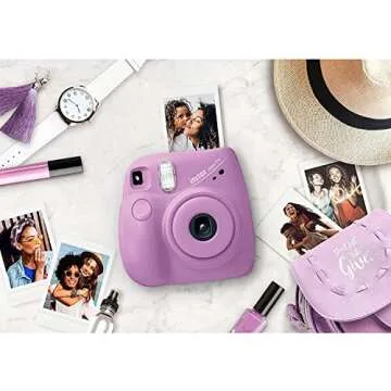 Fujifilm Instax Mini 7+ Camera, Easy to Operate, Portable, Handy Selfie Mirror, Polaroid Camera, Perfect for Beginners and Experts, Sleek and Stylish Design - Lavender (Renewed)
