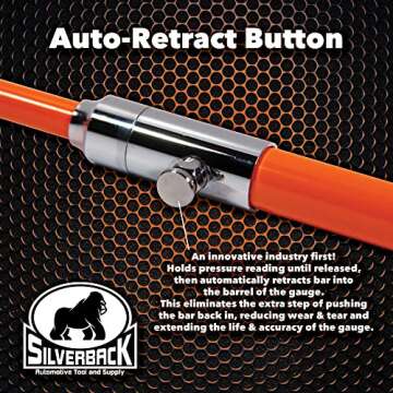 Heavy Duty Silverback Tire Pressure Gauge for Trucks