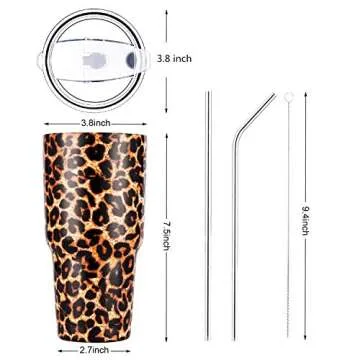 DYNAMIC SE Leopard Tumbler 30oz Insulated Travel Mug