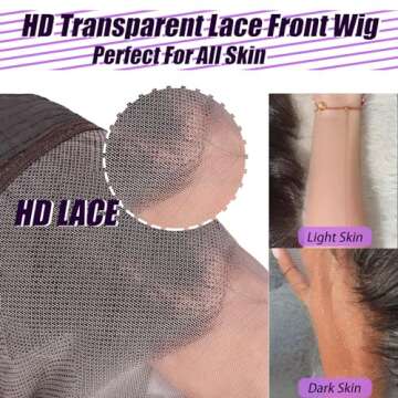 24 Inch Deep Wave Lace Frontal Wigs Human Hair 13x4 HD Lace Front Wigs for Black Women Long Side Part Human Hair Wig Pre Plucked with Baby Hair Natural Black